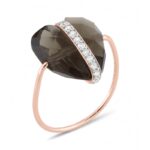 Bague Morganne Bello Infinite Love Quartz Fumé et Diamants Or Rose