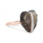 Bague Morganne Bello Infinite Love Quartz Fumé et Diamants Or Rose