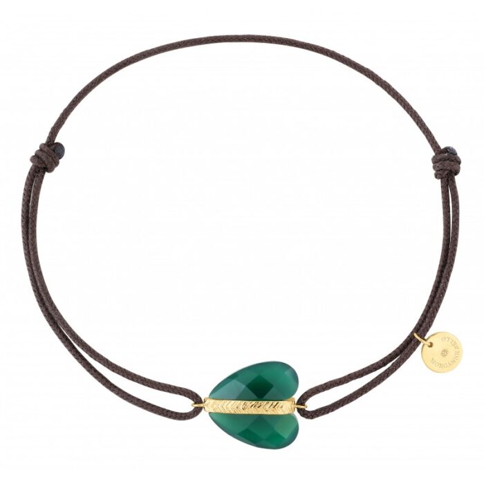 Bracelet Morganne Bello Infinite Love Agate Verte Or Jaune