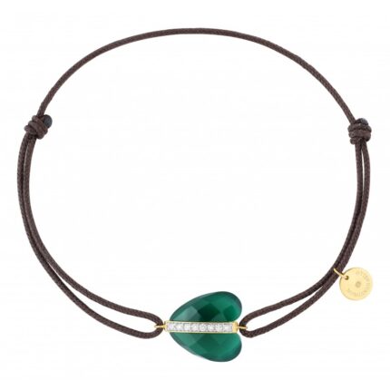 Bracelet Morganne Bello Infinite Love Agate Verte Diamants Or Jaune