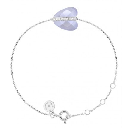 Bracelet Morganne Bello Infinite Love Calcedoine sur Chaîne Diamants Or Blanc