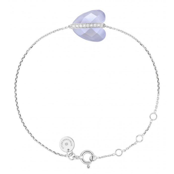 Bracelet Morganne Bello Infinite Love Calcedoine sur Chaîne Diamants Or Blanc