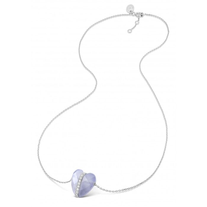 collier-calcedoine-diamants-or-blanc (2) Collier Morganne Bello Infinite Love Calcedoine et Diamants Or Blanc – Image 3