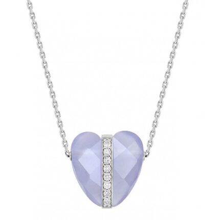 Collier Morganne Bello Infinite Love Calcedoine et Diamants Or Blanc