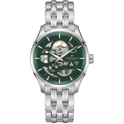Montre Hamilton Jazzmaster Skeleton Auto Cadran Vert Bracelet Acier 40MM