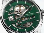Montre Hamilton Jazzmaster Skeleton Auto Cadran Vert Bracelet Acier 40MM
