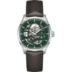 Montre Hamilton Jazzmaster Skeleton Auto Cadran Vert Bracelet Cuir 40MM