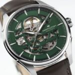 Montre Hamilton Jazzmaster Skeleton Auto Cadran Vert Bracelet Cuir 40MM