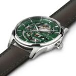 Montre Hamilton Jazzmaster Skeleton Auto Cadran Vert Bracelet Cuir 40MM