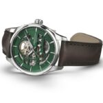 Montre Hamilton Jazzmaster Skeleton Auto Cadran Vert Bracelet Cuir 40MM