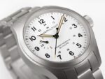 Montre Hamilton Khaki Field Mechanical Power Reserve Cadran Blanc Bracelet Acier 40MM