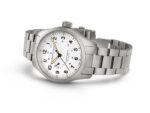 Montre Hamilton Khaki Field Mechanical Power Reserve Cadran Blanc Bracelet Acier 40MM