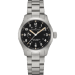 Montre Hamilton Khaki Field Mechanical Power Reserve Cadran Noir Bracelet Acier 40MM