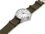 Montre Hamilton Khaki Field Mechanical Power Reserve Cadran Blanc Bracelet Textile 40MM