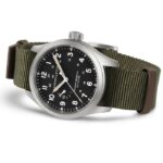 Montre Hamilton Khaki Field Mechanical Power Reserve Cadran Noir Bracelet Textile 40MM