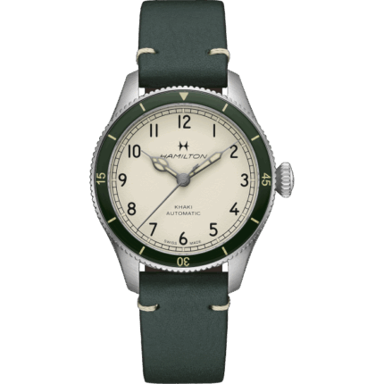 Montre Hamilton Khaki Aviation Pilot Pioneer Cadran Blanc Bracelet Cuir 38MM