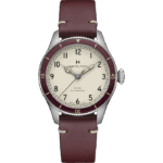 Montre Hamilton Khaki Aviation Pilot Pioneer Cadran Blanc Bracelet Cuir 38MM