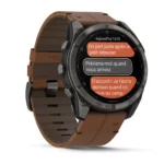 Montre Garmin Fenix 8 Pro Amoled Sapphire Titane Carbon Grey Connectée Bracelet Cuir 51MM