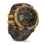 Montre Garmin Instinct Crossover Amoled Bronze Orange Pastel Connectée Bracelet Caoutchouc