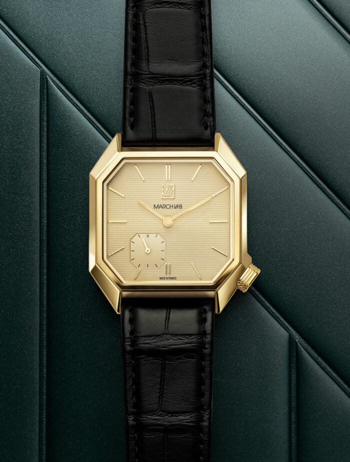 Montre MARCH LA.B Mansart Petite Seconde Golden Hour Cadran Doré Bracelet Cuir 39MM Montre MARCH LA.B Mansart Petite Seconde Golden Hour Cadran Doré Bracelet Cuir 39MM