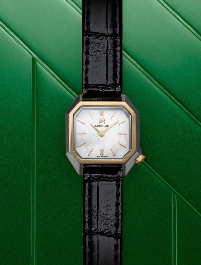 Montre MARCH LA.B Lady Mansart Nacre Quartz Bracelet Cuir Montre MARCH LA.B Lady Mansart Nacre Quartz Bracelet Cuir