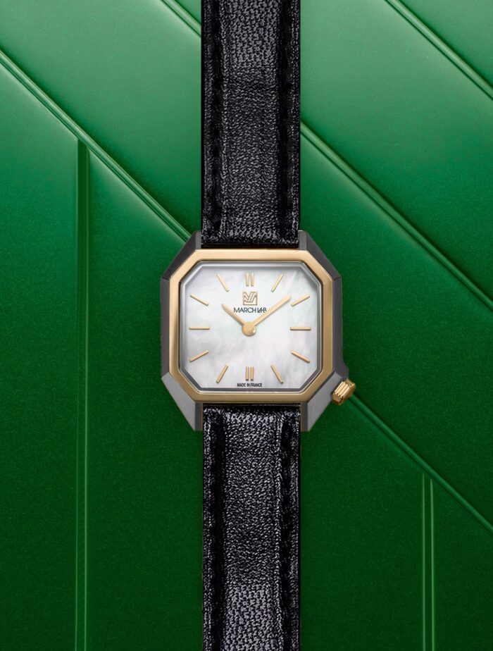 Montre MARCH LA.B Lady Mansart Nacre Quartz Bracelet Cuir Montre MARCH LA.B Lady Mansart Nacre Quartz Bracelet Cuir