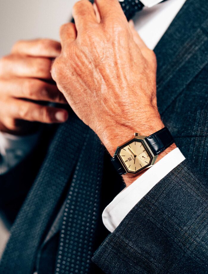 Montre MARCH LA.B Mansart Petite Seconde Golden Hour Cadran Doré Bracelet Cuir 39MM Montre MARCH LA.B Mansart Petite Seconde Golden Hour Cadran Doré Bracelet Cuir 39MM