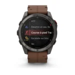 Montre Garmin Fenix 8 Pro Amoled Sapphire Titane Carbon Grey Connectée Bracelet Cuir 51MM