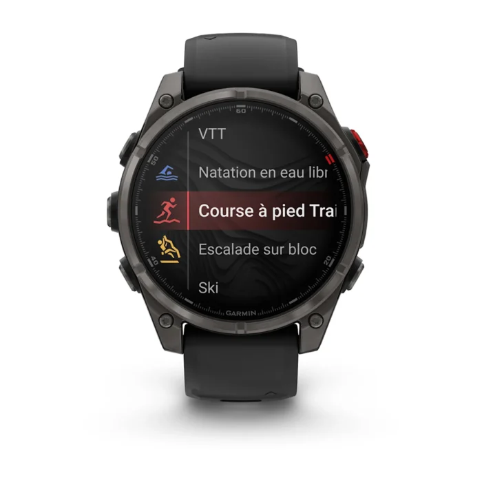 Montre Garmin Fenix 8 Pro Amoled Sapphire Titane Carbone Grey DLC Connectée Bracelet Caoutchouc 47MM Montre Garmin Fenix 8 Pro Amoled Sapphire Titane Carbone Grey DLC Connectée Bracelet Caoutchouc 47MM