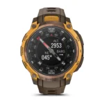 Montre Garmin Instinct Crossover Amoled Bronze Orange Pastel Connectée Bracelet Caoutchouc