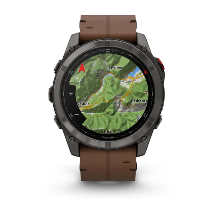 Montre Garmin Fenix 8 Pro Amoled Sapphire Titane Carbon Grey Connectée Bracelet Cuir 51MM Montre Garmin Fenix 8 Pro Amoled Sapphire Titane Carbon Grey Connectée Bracelet Cuir 51MM