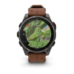 Montre Garmin Fenix 8 Pro Amoled Sapphire Titane Carbon Grey DLC Connectée Bracelet Cuir 47MM