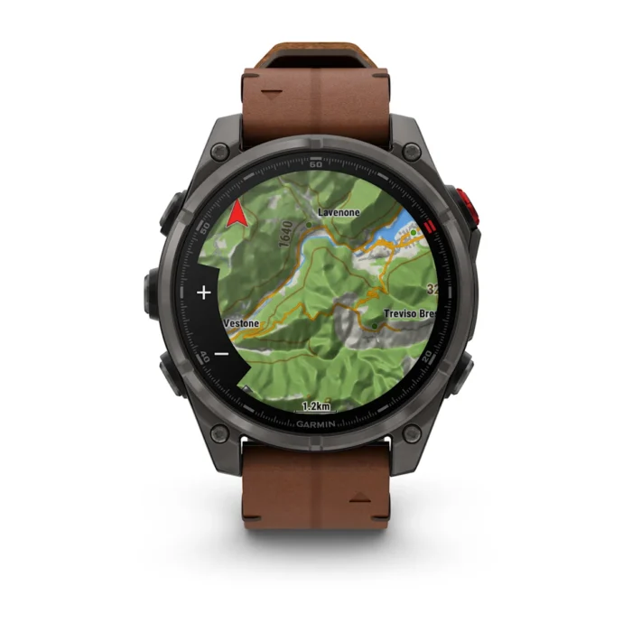 Montre Garmin Fenix 8 Pro Amoled Sapphire Titane Carbon Grey DLC Connectée Bracelet Cuir 47MM Montre Garmin Fenix 8 Pro Amoled Sapphire Titane Carbon Grey DLC Connectée Bracelet Cuir 47MM