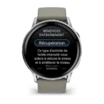 Montre Garmin Venu 4 Silver Connectée Bracelet Silicone 45MM