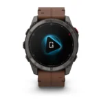 Montre Garmin Fenix 8 Pro Amoled Sapphire Titane Carbon Grey Connectée Bracelet Cuir 51MM