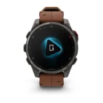 Montre Garmin Fenix 8 Pro Amoled Sapphire Titane Carbon Grey DLC Connectée Bracelet Cuir 47MM