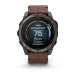 Montre Garmin Fenix 8 Pro Amoled Sapphire Titane Carbon Grey Connectée Bracelet Cuir 51MM