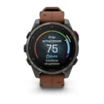 Montre Garmin Fenix 8 Pro Amoled Sapphire Titane Carbon Grey DLC Connectée Bracelet Cuir 47MM