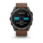 Montre Garmin Fenix 8 Pro Amoled Sapphire Titane Carbon Grey Connectée Bracelet Cuir 51MM