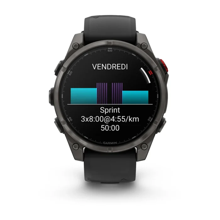 Montre Garmin Fenix 8 Pro Amoled Sapphire Titane Carbone Grey DLC Connectée Bracelet Caoutchouc 47MM Montre Garmin Fenix 8 Pro Amoled Sapphire Titane Carbone Grey DLC Connectée Bracelet Caoutchouc 47MM