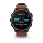 Montre Garmin Fenix 8 Pro Amoled Sapphire Titane Carbon Grey DLC Connectée Bracelet Cuir 47MM