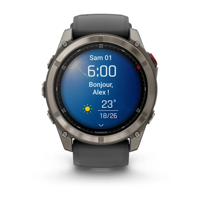 Montre Garmin Fenix 8 Pro Amoled Sapphire Titanium Connectée Bracelet Caoutchouc 51MM Montre Garmin Fenix 8 Pro Amoled Sapphire Titanium Connectée Bracelet Caoutchouc 51MM