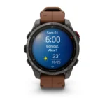 Montre Garmin Fenix 8 Pro Amoled Sapphire Titane Carbon Grey DLC Connectée Bracelet Cuir 47MM