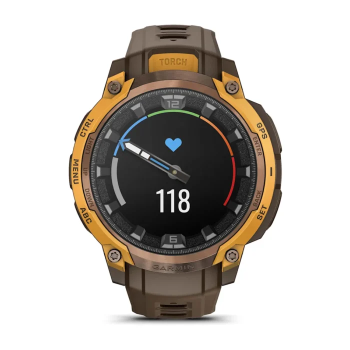 Montre Garmin Instinct Crossover Amoled Bronze Orange Pastel Connectée Bracelet Caoutchouc Montre Garmin Instinct Crossover Amoled Bronze Orange Pastel Connectée Bracelet Caoutchouc