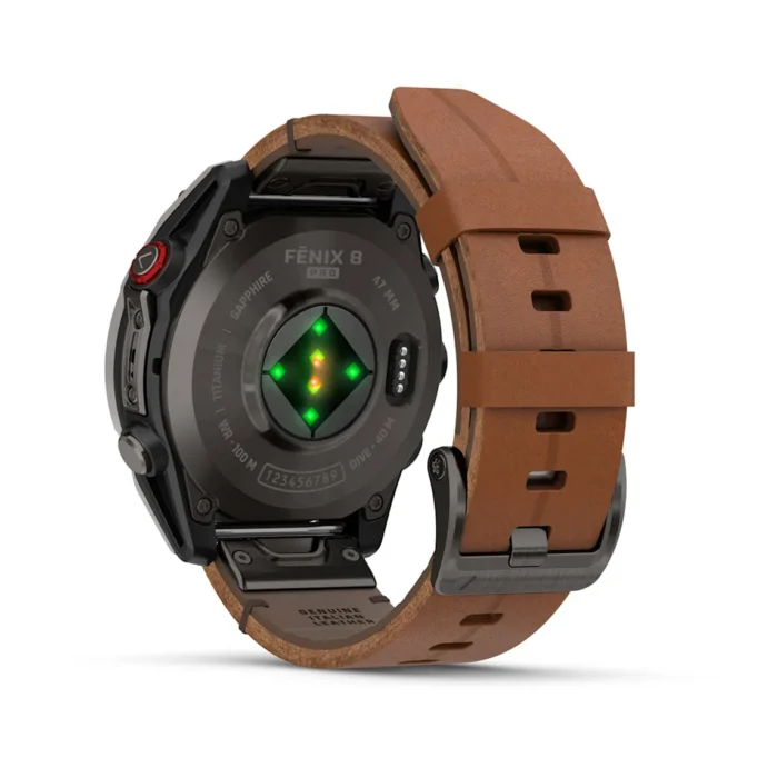 Montre Garmin Fenix 8 Pro Amoled Sapphire Titane Carbon Grey DLC Connectée Bracelet Cuir 47MM Montre Garmin Fenix 8 Pro Amoled Sapphire Titane Carbon Grey DLC Connectée Bracelet Cuir 47MM
