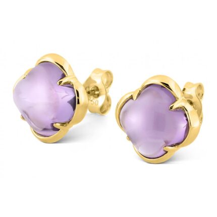 Boucles d'Oreilles Morganne Bello Puces Songe Amethyste Or Jaune