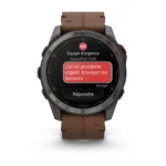 Montre Garmin Fenix 8 Pro Amoled Sapphire Titane Carbon Grey Connectée Bracelet Cuir 51MM