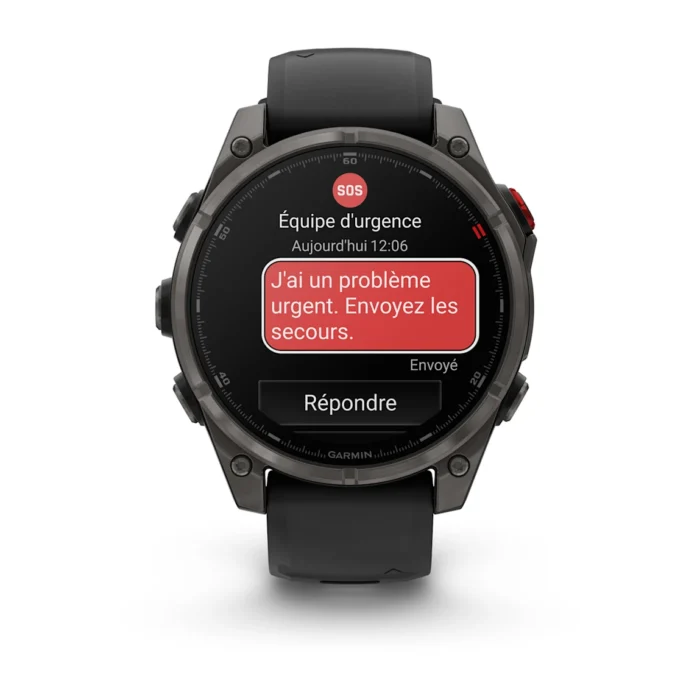 Montre Garmin Fenix 8 Pro Amoled Sapphire Titane Carbone Grey DLC Connectée Bracelet Caoutchouc 47MM Montre Garmin Fenix 8 Pro Amoled Sapphire Titane Carbone Grey DLC Connectée Bracelet Caoutchouc 47MM