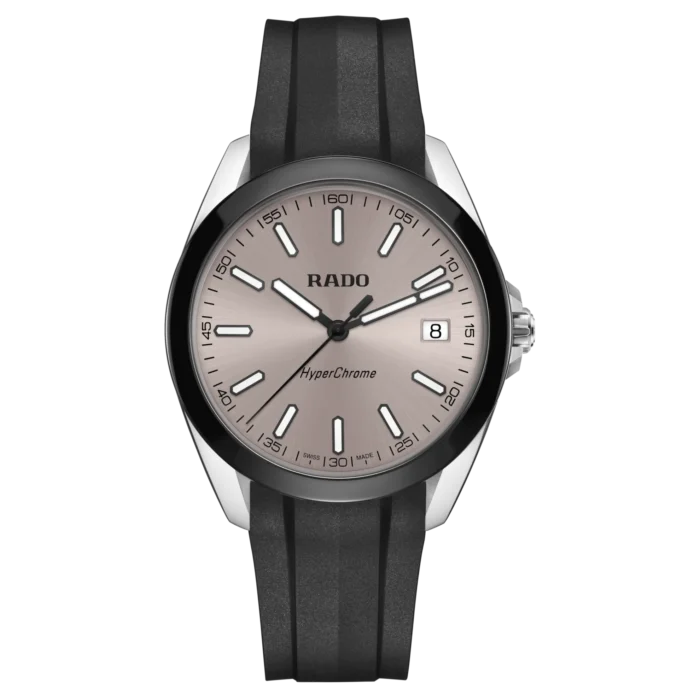 Montre Rado HyperChrome Quartz Cadran Brun Bracelet Caoutchouc 41.5MM