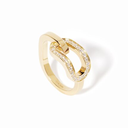 Bague Dinh Van Maillon Grand Modèle Diamants Or Jaune